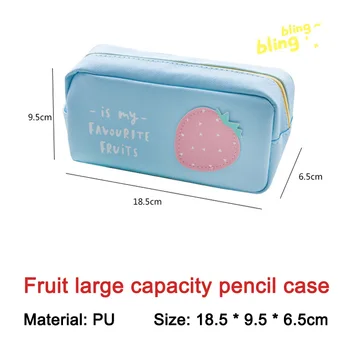 Pensils Școală Caz Creion Fructe PU Mare Capacitate de Papetărie Creion Sac de Depozitare Geanta Organizator Fată Băiat Creion Rechizite Școlare