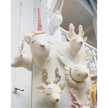 Nordic Unicorn Jucării Cap de Animal Suporturile de Perete Decor 3D Cap de Cerb pe Perete de Arta Camera pentru Copii Decor de Perete Jucarii Dropshipping