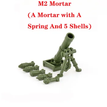 Militry M2 Mortar Blocuri WW2 Arme militare, Arme Soldat Cifre Accesorii Copii Jucarii de Creier-de formare Jucării de Plastic
