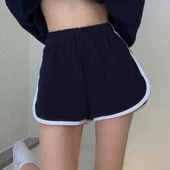 Genayooa Vara Femei Pantaloni Casual Pierde Rula Pantaloni Scurți De Înaltă Talie Pantaloni Scurți Bază Solidă Pantaloni Scurți Din Bumbac Stil Coreean Scurt Sexy Femeie 0