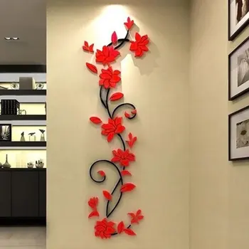3D Vaza de Flori Copac DIY Detașabil Art Acryli Autocolante de Perete Decal Murală Home Decor Pentru Dormitor Acasă TV de Fundal de Decor