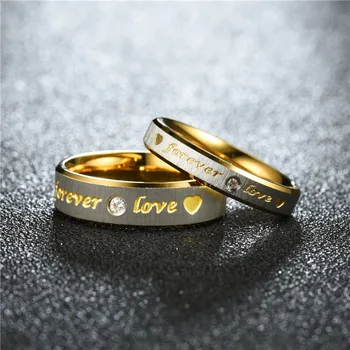 Inima Inel pentru Barbati pentru Totdeauna Dragostea de Cuplu de Aur Inel Set de Inele pentru Femei Argint 925 Inele Cu Pietre-inel cu Pecete Femei Bărbați