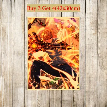 42 Modele Anime One Punch Man hârtie Kraft Poster HomeDecal opera de Arta Pictura de Perete Autocolant 42X30cm