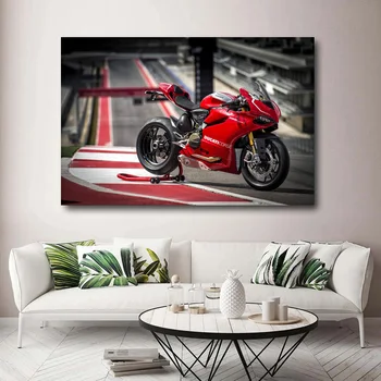 DUCATIs 1199 Panigale s Red Superbike Sport bike Motocicleta Imagine Arta de Perete Postere de Imprimare Panza de Pictura Moderna pentru Decor Acasă