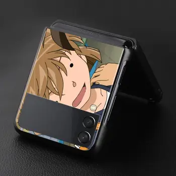 Caz de telefon Pentru Samsung Galaxy Z Flip3 5G Greu PC-ul Fundas Pentru Samsung Z Flip 3 5G z flip Coque Balck Acoperi Anime Detective Conan