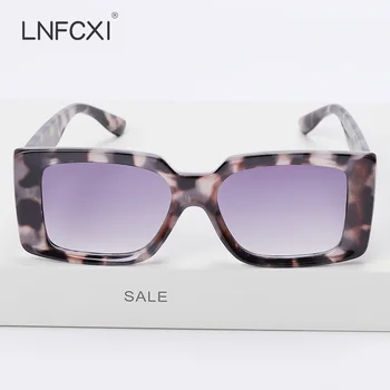 LNFCXI Moda Dreptunghi ochelari de Soare Femei Vintage Decorarea Unghiilor Gradient Oglindă Ochelari de Oameni Nuante UV400 Pătrat Ochelari de Soare