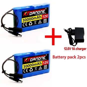 Reîncărcabilă litiu-Ion Baterie Pack 12.6 V 30Ah Portabil Nou Pachet Super 12V 30000mAh Capacitate DC aparat de Fotografiat CCTV Monitor + Incarcator