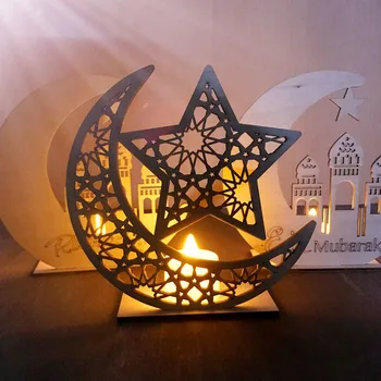 Ramadan Eid Mubarak Decoratiuni pentru Casa din Lemn, Suport pentru Masă Lunii Placa Agățat Pandantiv Islam, Musulman Eveniment Consumabile Partid
