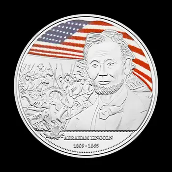 Președintele Statelor Unite, Abraham Lincoln Suvenir Argint Placat Cu Moneda Moneda De Colectie Cadou Președintele Monedă Comemorativă
