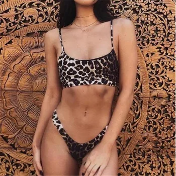 2021 Lenjerie Sexy Sârmă Gratuit Leopard Sutien Femei Sexy Sutien Și Chiloței Set Set Pentru Femei Sutien Push-Up Intimii Două Bucăți Seturi