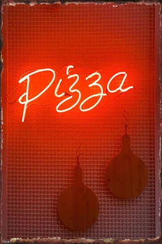 Iubitor de Pizza semn de Neon Semn Metalic Tin Semn de Staniu Plăci de Perete Decor Cameră Decor Retro Vintage Pentru Cafenea, Pub, Club de Acasă Peștera