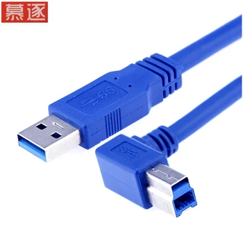 USB 3.0 de Tip a Male B Male 90 de grade cot în Unghi Cablu de Imprimantă Cablul Albastru 0,6 m 1m 1.8 m 3m