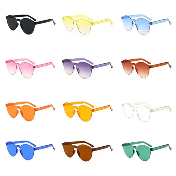 Ieftin fără ramă de ochelari de Soare pentru Femei de Moda Rotund Ocean Bomboane Obiectiv Nuante de sex Feminin de Ochelari de Soare Fete gafas de sol UV400