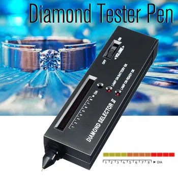 Diamant tester selector cu LED indicator de bijuterii piatră prețioasă instrument detector detector portabil de bijuterii dispozitiv lupă PU geantă