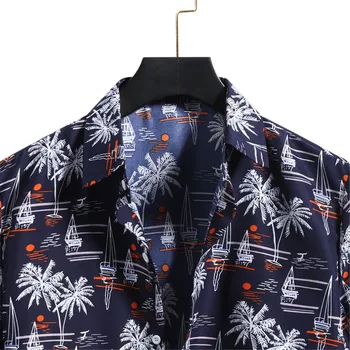 Camasi barbatesti de Vara cu Maneci Scurte Hawaiian Beach Florale Cămașă de Bărbați Harajuku Tricou Rever Butonul Largi Camisas Hombre Para