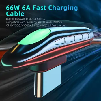 Essager USB de Tip C Cablu Pentru Samsung Xiaomi Mi 6A 66W Încărcare Rapidă USB-C prin Cablu de Încărcător de Telefon Mobil USBC de Tip C de Date Cablul de Sârmă