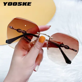 YOOSKE Epocă fără ramă Pătrată ochelari de Soare pentru Femei Brand de Lux de Designer de Călătorie de Conducere Metal Doamnelor Ochelari de Soare UV400 Ochelari de vedere