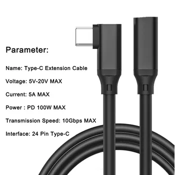 Cot USB C Cablu de Extensie de Încărcare Rapidă USB 3.1 Type C Cablu de Date Extender Cablu 4K HD Transmisie de sex Masculin La Feminin 0,2 m 0.5 m 1m