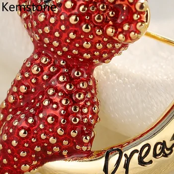Kemstone Red Bear Moon Vis de sex Feminin Brosa pentru Femei Bijuterii Cadou
