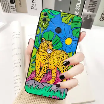 FHNBLJ Chic de Desene animate Drăguț Anime Lenea Leopard Cazul în care Telefonul pentru Huawei Honor 10 m 8X C 5A 20 9 10 30 lite pro Voew 10 20 V30