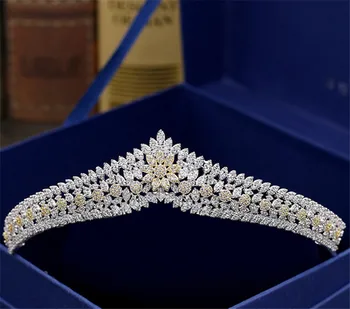 Spumant De Aur Mirese, Diademe, Coroane Integral Zircon Cristal Bentițe De Păr De Nunta Accesorii Mireasa Tiara Diademas De Novia