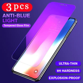 3Pcs Anti Blue Light pentru iphone 6 6S 7 8 plus X XR XS 11 pro MAX SE 2020 sticla de protecție de telefon ecran protector de film