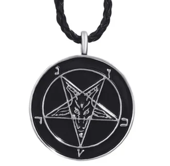 Retro Mitologia Metal Stil Capra Pentagrama Diavolul Amuleta Pandantiv Colier