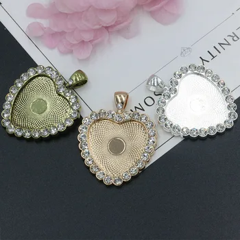 2 buc de Cristal în formă de inimă 25mm jos retro dragoste DIY de înaltă calitate din aliaj de bijuterii accesorii colier din aliaj pandantiv