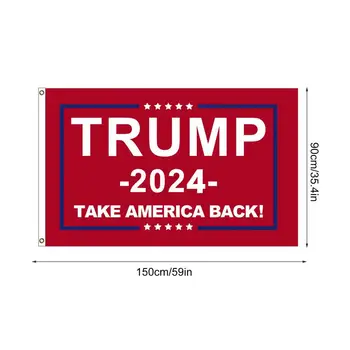 Donald Atuuri Banner Flag Pentru 2024 De Alegere A Președintelui Suport Trump 2024 Ia Steagul Americii Spate Pavilion Cu 2 Garnituri De Alama 0