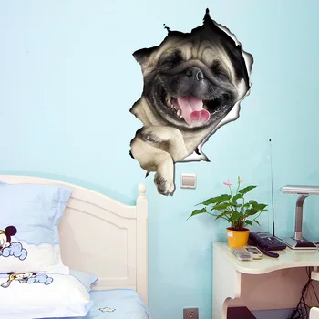 3D Vii Câini Autocolante de Perete Ușa Toaletă Frigider, Bucătărie, Baie Decor Decor de Perete Animale Decalcomanii de Perete Poster de Artă Murală