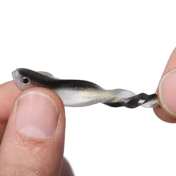 10BUC /Punga Woblere de Argint de Viteze Silicon Vierme Momeală de Pescuit Viermi de Pește Momeală Jig Cap Moale de Pescuit, Momeli de Pescuit Creveți 0