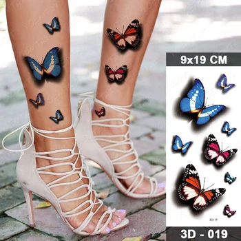 Impermeabil Tatuaj Temporar Autocolant Starlight Fluture Tatuaj Fals Flash Flori Negre Tatuaj Body Art Talie 3d Pentru Fata pentru Femei