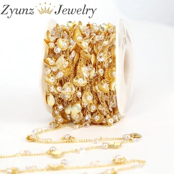 5 Metri, Aur în formă de Evantai Lanț DIY Brățară Colier de Perle de Cristal Lanțuri de Șirag de mărgele pentru a Face Bijuterii Constatările Furnizorii de Componente