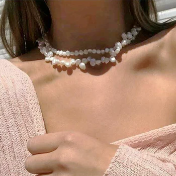 2020 nou Neregulate de apă Dulce Pearl Colier de la Modă Simplu Sălbatice Adevarata Perla Cravată pentru Femei Banchet Farmec naszyjnik bijuterii
