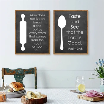 Tabla Verset din Biblie Citate Postere si Printuri Scriptura Fermă Arta de Perete Poze Panza Pictura Bucătărie Semn Decor de Perete