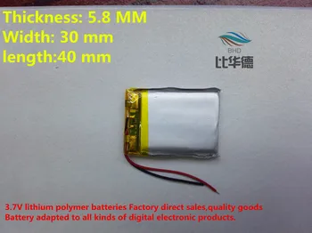 (transport gratuit) 583040 580mah baterie litiu-ion polimer produse de calitate de calitate de CE FCC ROHS certificare