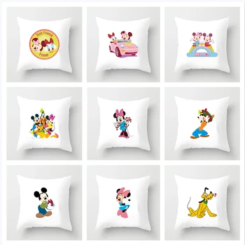 Desene animate Mickey Minnie față de Pernă albă, canapea dormitor, camera de zi Decorative îmbrățișare de pernă decor Acasă pernele de acoperire
