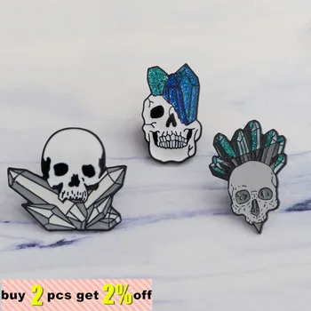 Punk Serie Craniu De Cristal Insigna Haine Blugi Saci Email De Pin Rever Halloween Bijuterii Broșe Cadouri Pentru Fanii Prieteni En-Gros