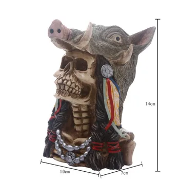 Rășină Mistreț Craniu Statuie Ambarcațiuni Statui Pentru Decorare Arta De Sculptură Halloween Decor Acasă Figurine Sculptura Cadou