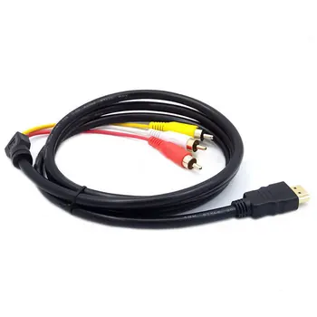 Compatibil HDMI Pentru a 3Rca Scart Două-In-One Ad Ter Cablu de 1,5 M compatibil HDMI de sex Masculin S-Video La 3 Rca Av Cablu Audio 3