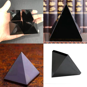 1buc Naturale Sosirea Spiritul de Energie Obsidian Negru Piramida de Cristal Pentru Protecția Vindecare Acasă Decorare Birou Fengshui 2020