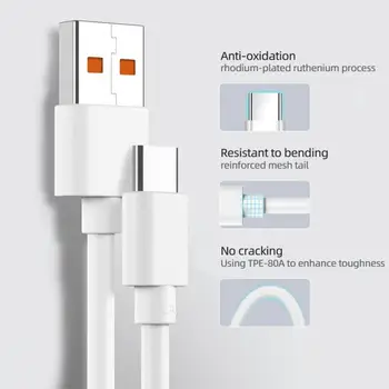 6A USB de Tip C Cablu de Super-Rapid de Încărcare Cablu de Date Durabil TPE USB-a La USB-C de Încărcare Cablu De Alt Tip-c Interface Devices 1