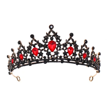 Red Crystal Crown Mireasa Accesorii De Par Stras De Cristal Accesorii De Nunta Tiara Coroana Caciulita 1