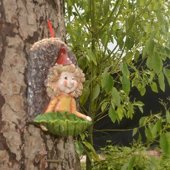 Alimentator De Pasăre Bautorii De Boluri Curte Gradina Decor Înger Copac Hugger În Aer Liber, Hrana Pentru Animale De Companie Instrumente De Păsări Accesorii De Grădină, Ornamente Pentru Pomul De 1