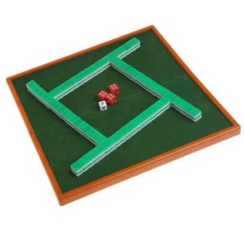 Portabil Mini 144 Mahjong Set Mah jong Masa de Joc Tradițional de Călătorie Pliabil 1