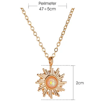 Simplu Opal Floarea Soarelui Pandantiv Clavicula Lanț Mic Soare Colier colier nou 2021 2