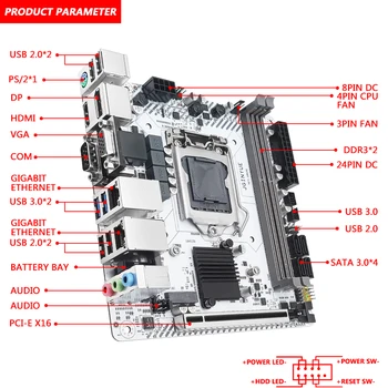 JGINYUE H97 Placa de baza LGA 1150 Set Kit Cu Xeon E3-1270 V3 Procesor și memorie DDR3 16GB（2*8GB）Desktop Memorie H97I de JOCURI de noroc 2