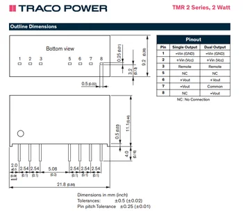 10buc/Lot TMR-0511 RMN 0511 0511 Non-Izolate DC/DC 5V 2W Output-5V-400mA de intrare-4.5 V-9V 2