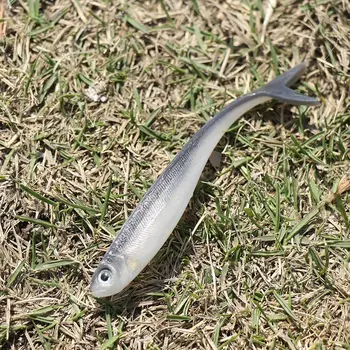 10BUC /Punga Woblere de Argint de Viteze Silicon Vierme Momeală de Pescuit Viermi de Pește Momeală Jig Cap Moale de Pescuit, Momeli de Pescuit Creveți 2