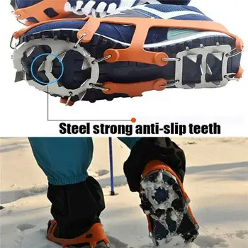 18 Dinți de Gheață Crampoane Anti-Alunecare Alpinism Prindere Pantofi Spike Crampon Acoperă Crampoane de Oțel Acoperire Antiderapante Pantofi U5S5 3